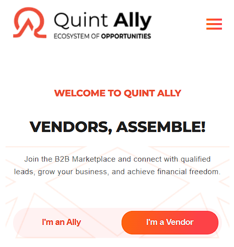 Premium vendor homepage showcasing sophisticated design